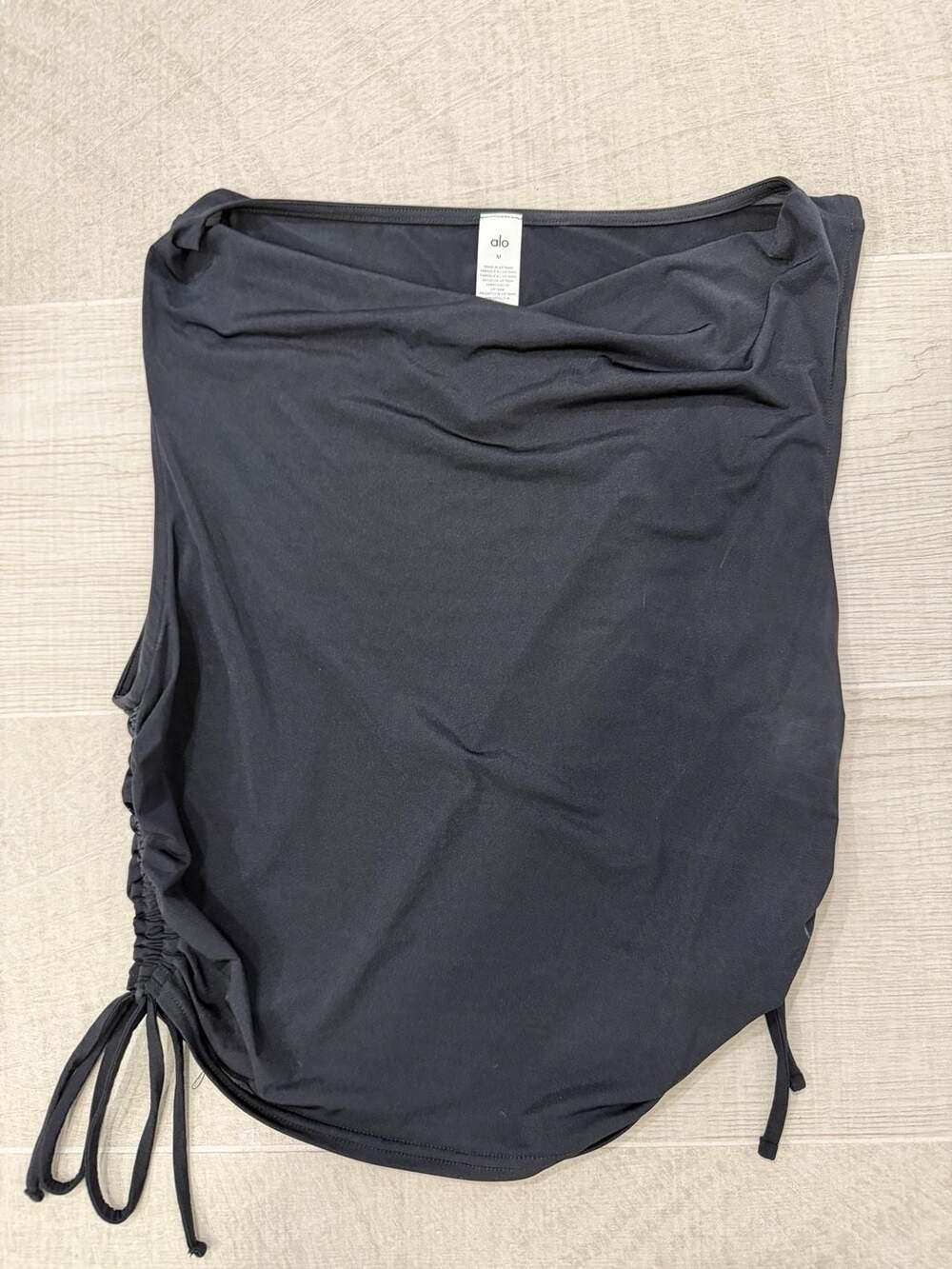 Alo Yoga Black Ruched Side Sleeveless Tank Top Size M
